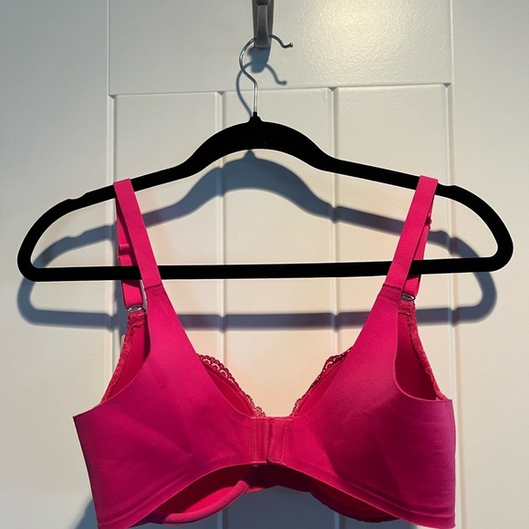 La Vie En Rose Pink Lace Sleekback Underwire Bra 34C - Picture 2 of 3